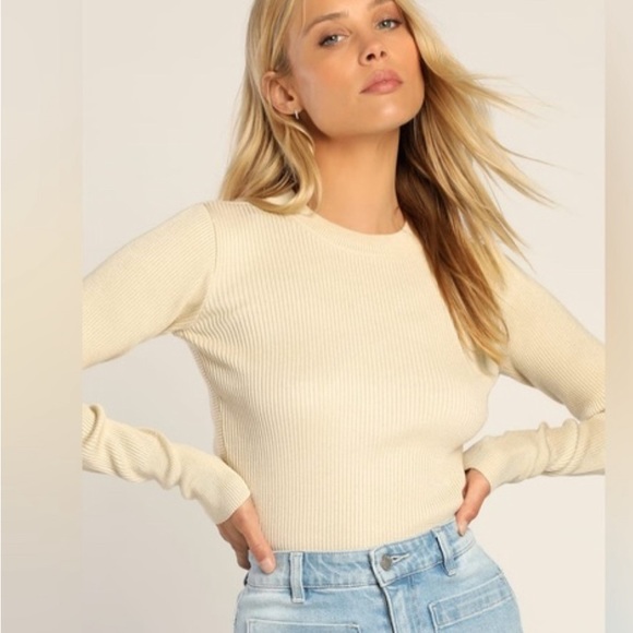 LULUS ribbed open back sweater - Picture 5 of 5